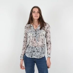 Anthropologie THE KOOPLES 70s Ruffled ditzy farmhouse Floral cottagecore blouse